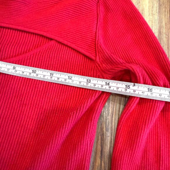 I.N.C. International Concepts Red Ribbed Cutout Sweater Size Medium - Picture 6 of 6